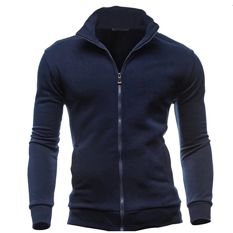 Jaqueta Moletom Masculina com Zíper e Gola Alta