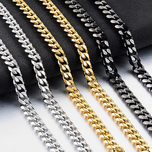 Corrente Masculina Cuban Link em Aço Inoxidável