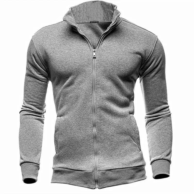 Jaqueta Moletom Masculina com Zíper e Gola Alta