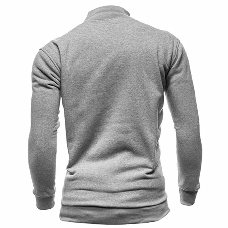 Jaqueta Moletom Masculina com Zíper e Gola Alta