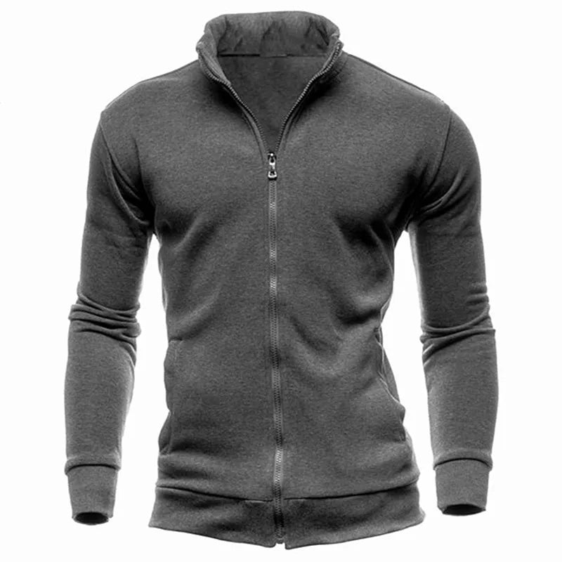 Jaqueta Moletom Masculina com Zíper e Gola Alta
