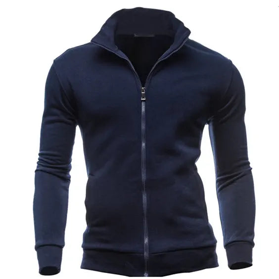 Jaqueta Moletom Masculina com Zíper e Gola Alta