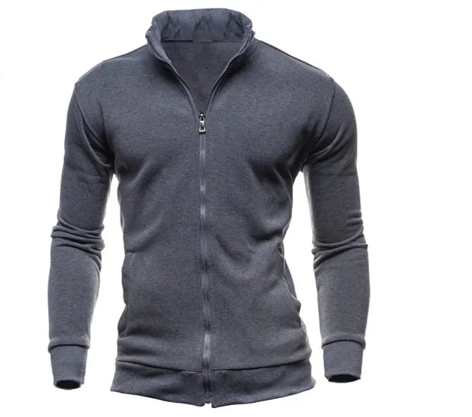 Jaqueta Moletom Masculina com Zíper e Gola Alta