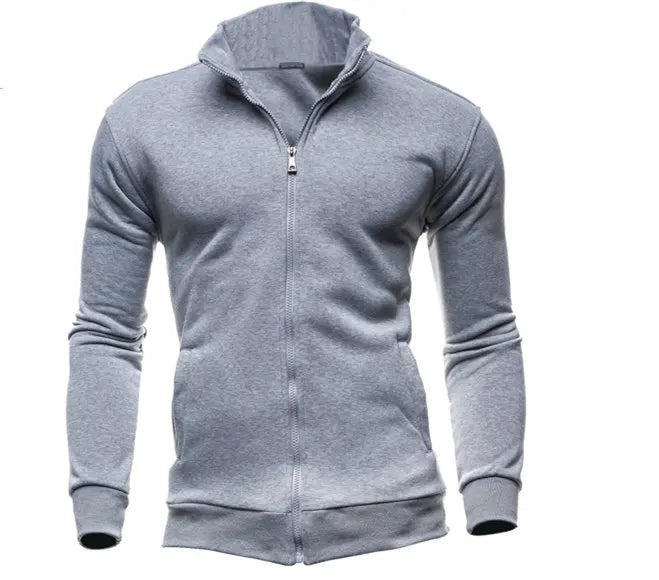 Jaqueta Moletom Masculina com Zíper e Gola Alta