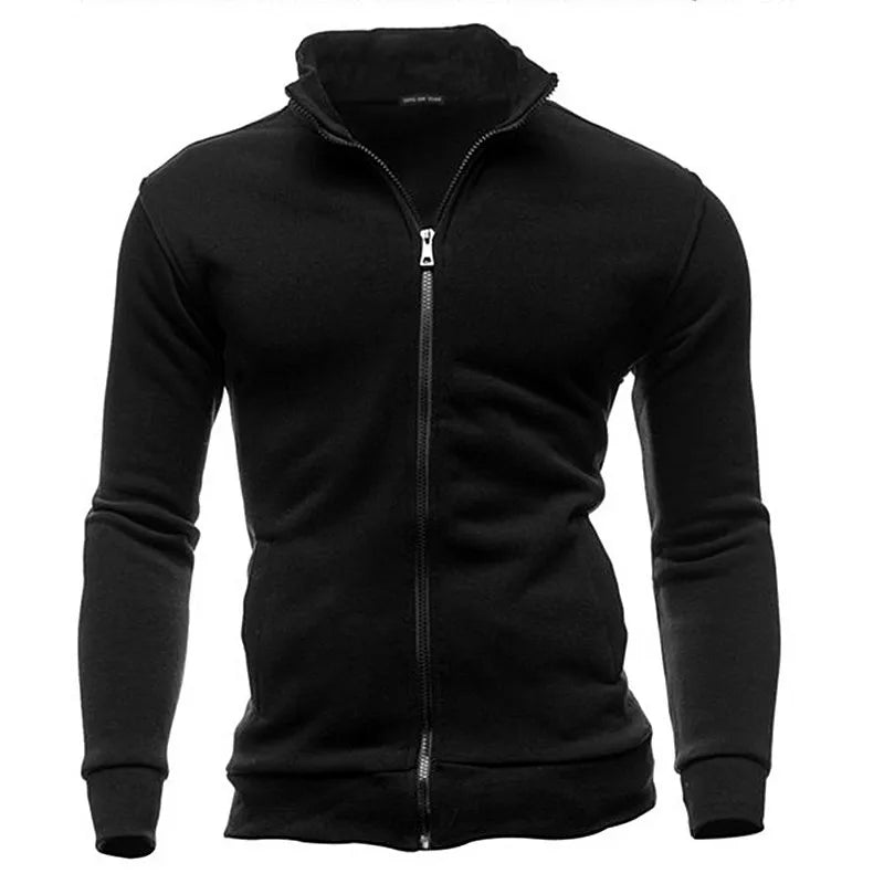 Jaqueta Moletom Masculina com Zíper e Gola Alta