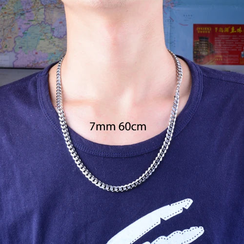 Corrente Masculina Cuban Link em Aço Inoxidável