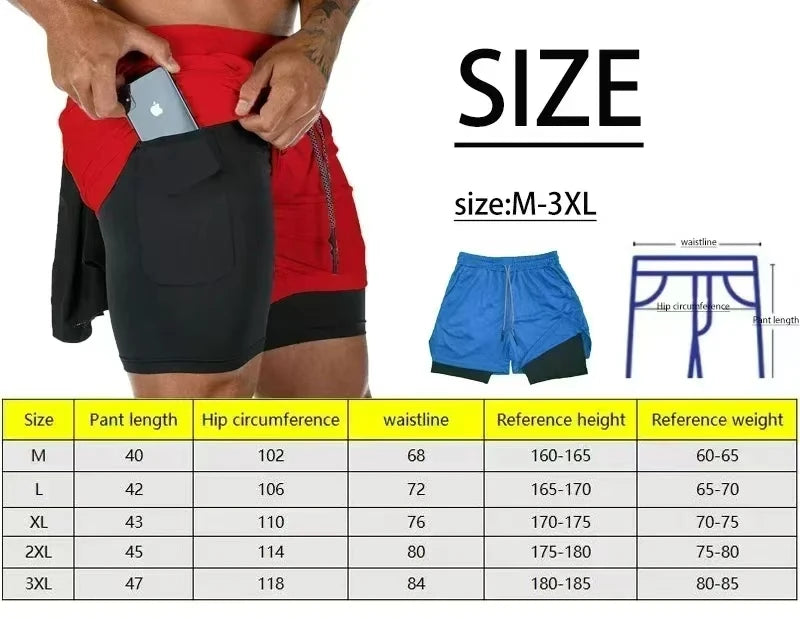 Shorts Masculino 2 em 1 Performance
